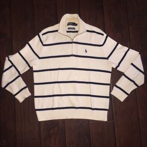 Ralph Lauren Striped Zip Up Sweater